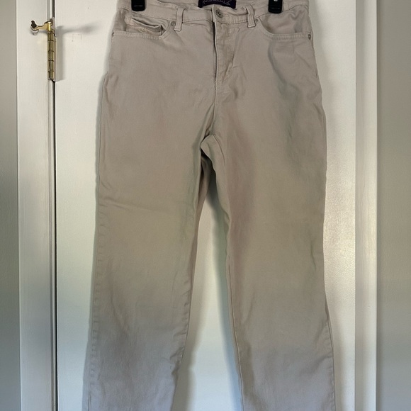 Gloria Vanderbilt Cream Pants Khaki Women’s Size 8 Floral Pockets - Picture 1 of 5